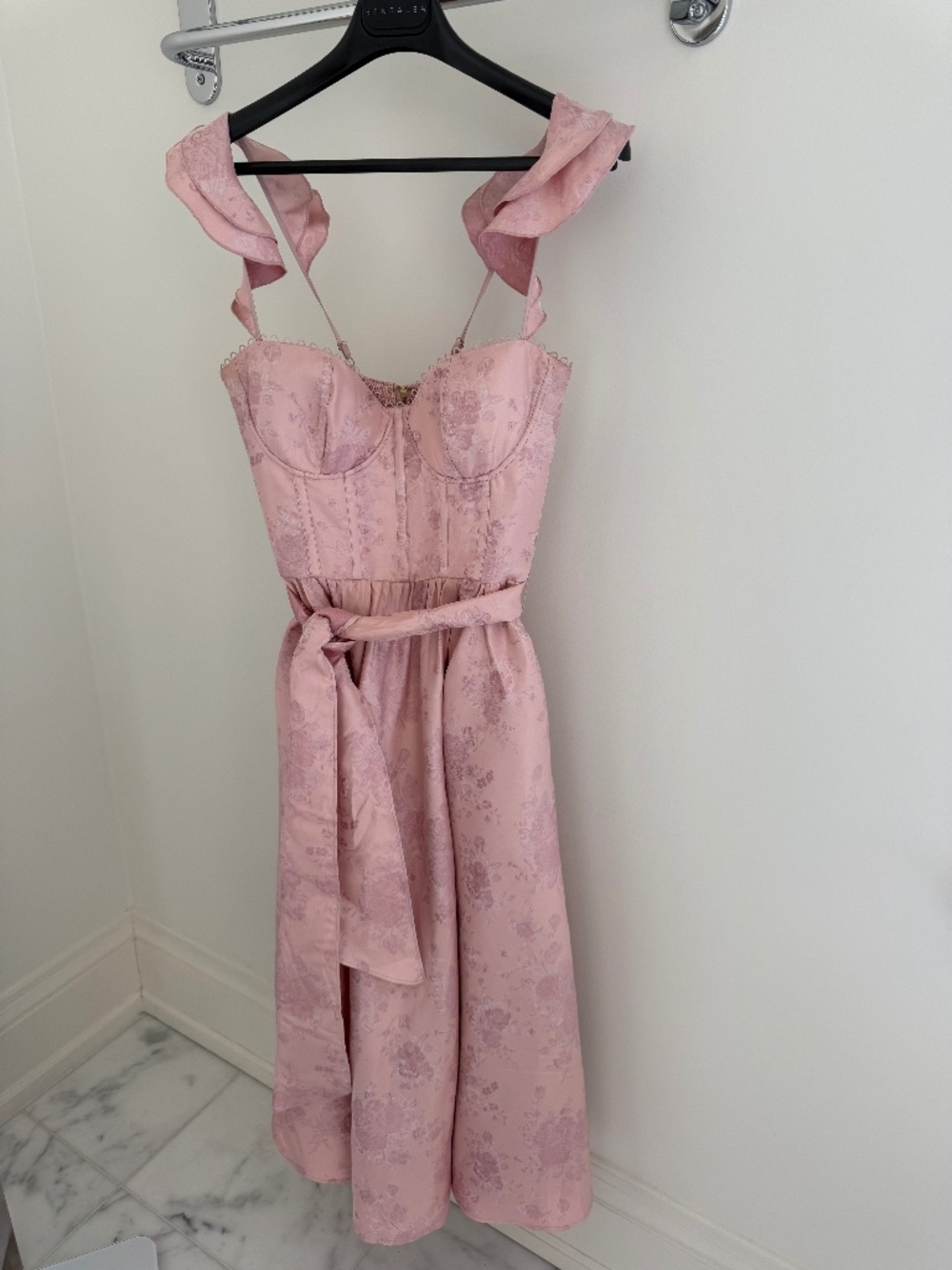 V. Chapman Veronica Pink Windsor Brocade Corset Dress Size 4